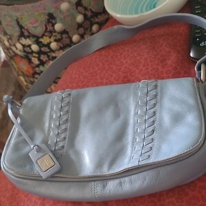 Light Blue Women's Ralph Lauren Shoulder Bag - Leather Braided Detail